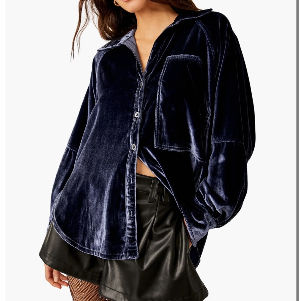 Night Skies Velvet Button-Up Shirt